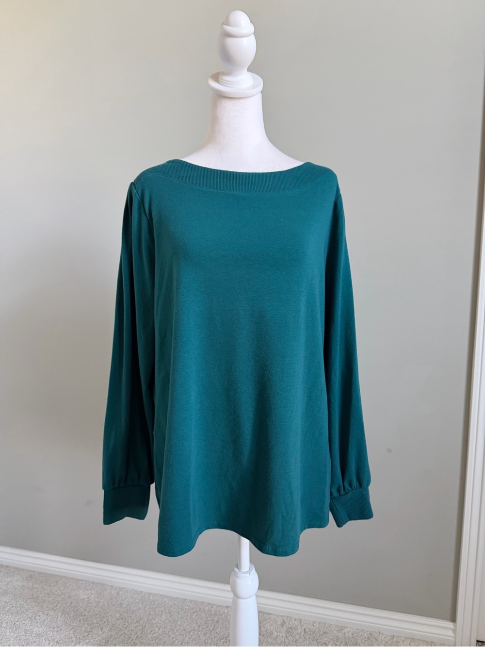 croft & barrow Teal Long-Sleeve Boatneck Top